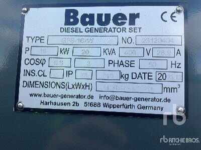 Βιομηχανική γεννήτρια BAUER GENERATOREN 20 kVA: φωτογραφία 5