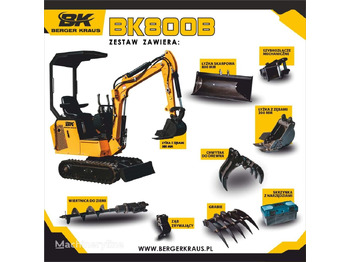 Berger Kraus Mini Excavator BK800B with FULL equipment - Μίνι εκσκαφέας