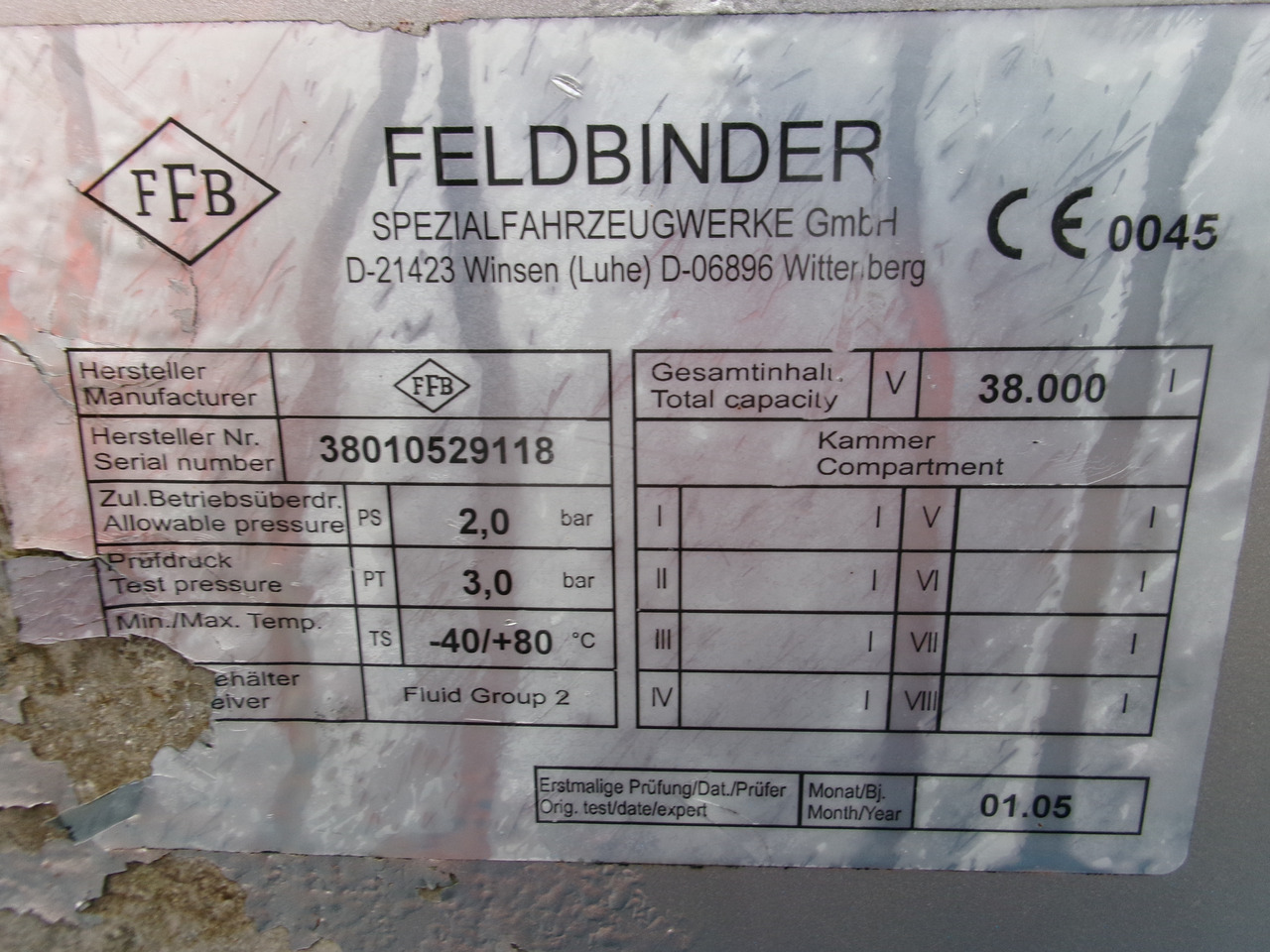 Leasing Feldbinder Powder tank alu 38 m3 (tipping) Feldbinder Powder tank alu 38 m3 (tipping): φωτογραφία 28