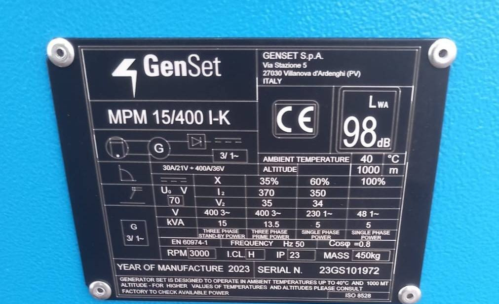 Βιομηχανική γεννήτρια Genset MPM 15/400 I-K - Welding Genset - DPX-35500: φωτογραφία 4