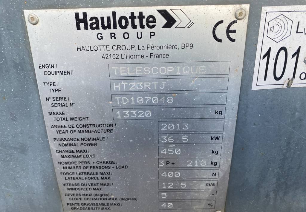 Τηλεσκοπικό ανυψωτικό Haulotte HT23RTJ Telescopic 4x4 Boom WorkLift 22.6M DEFECT: φωτογραφία 10