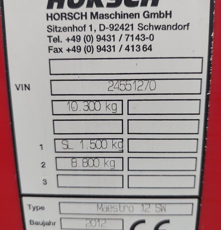 Σπαρτική μηχανή ακριβείας Horsch Maestro 12.75 SW: φωτογραφία 7