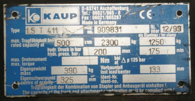 Πιρούνες για Περονοφόρο όχημα KAUP 1,5T411: φωτογραφία 5