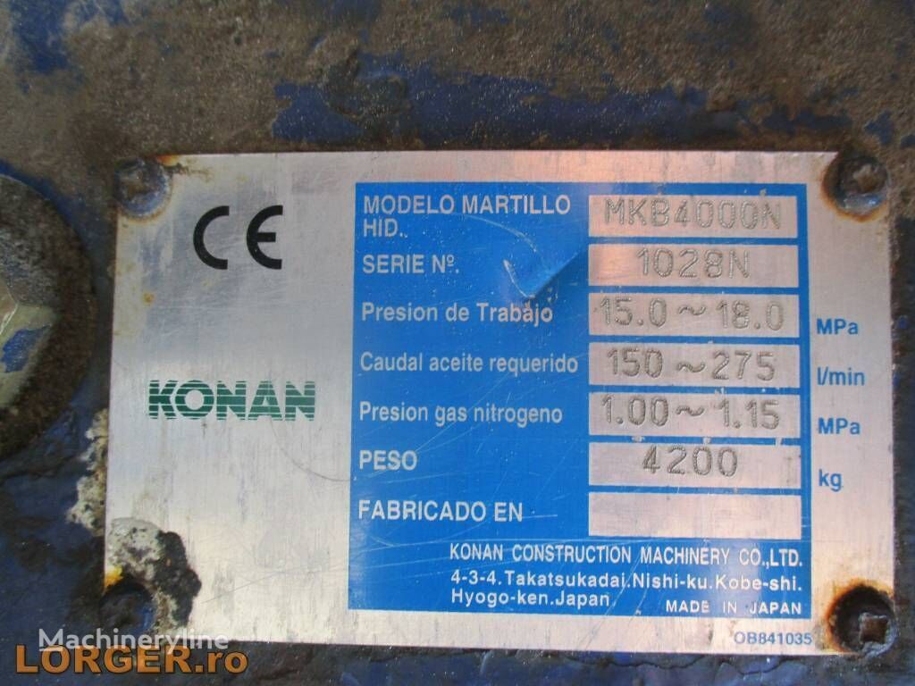 Υδραυλικό σφυρί Konan MBK 4000N: φωτογραφία 6