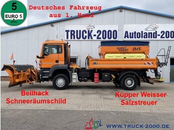 Φορτηγό ανατρεπόμενο, Φορτηγό με γερανό MAN TGS 18.320 4x4 Winterdienst Schild+Streuer 1.Hd: φωτογραφία 1