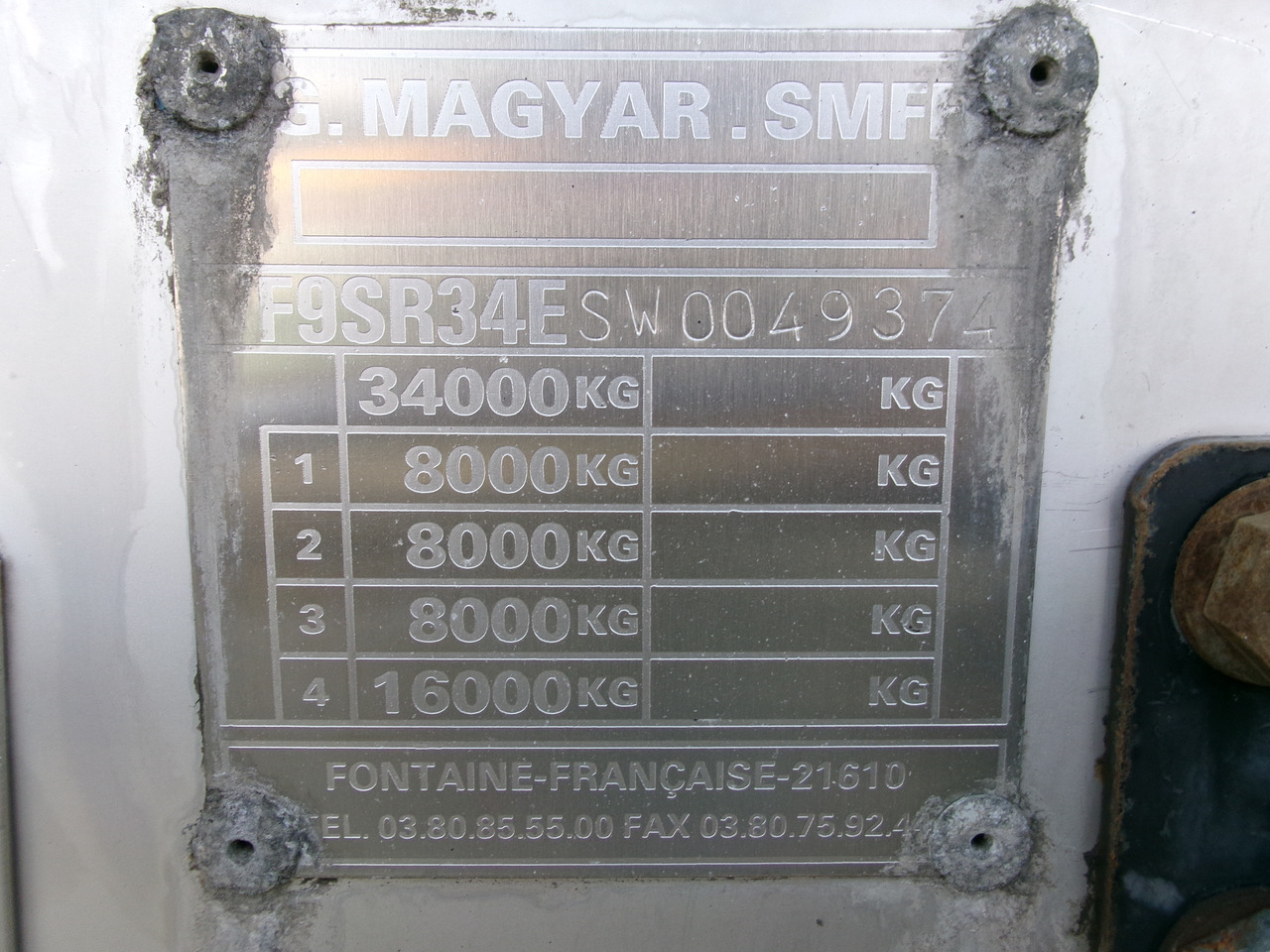 Επικαθήμενο βυτίο για τη μεταφορά χημικών ουσιών Magyar Chemical tank inox L4BH 34 m3 / 1 comp: φωτογραφία 31