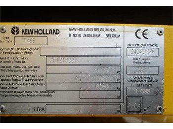 Θεριζοαλωνιστική μηχανή New Holland TX 68 PLUS med et 24fod skærebord, snitter og avne: φωτογραφία 4