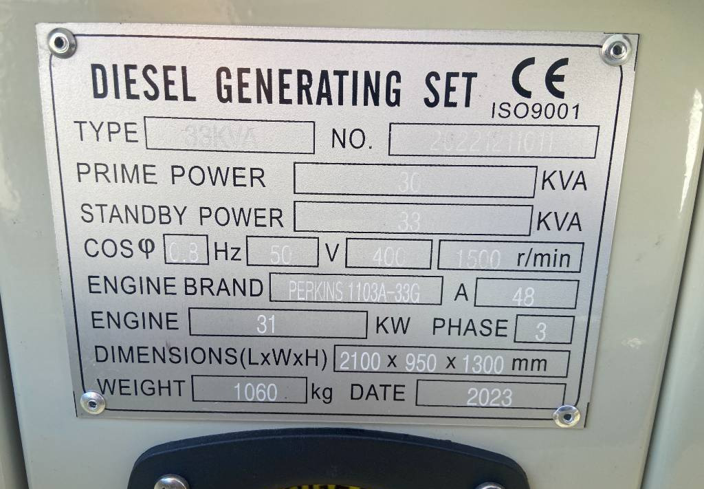 Βιομηχανική γεννήτρια Perkins 1103A-33 - 33 kVA Generator - DPX-19802: φωτογραφία 4