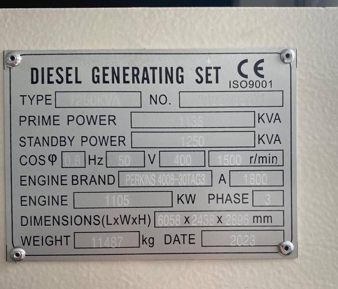 Βιομηχανική γεννήτρια Perkins 4008TAG3 - 1.250 kVA Generator - DPX-19821: φωτογραφία 5