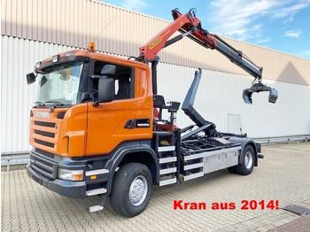 Φορτηγό φόρτωσης γάντζου Scania R340 CA 4x4 R340 CA 4x4 mit Kran Palfinger PK13002/ Bj.2014: φωτογραφία 1