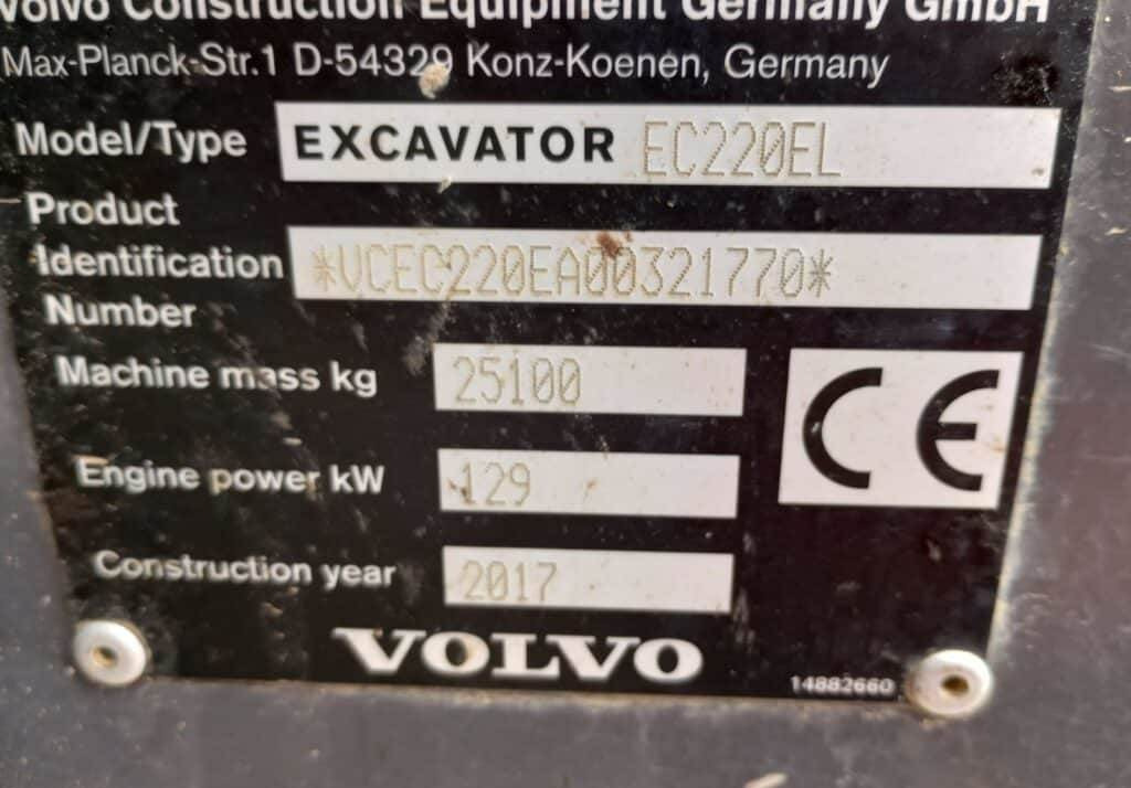 Ερπυστριοφόρος εκσκαφέας Volvo EC220EL: φωτογραφία 13