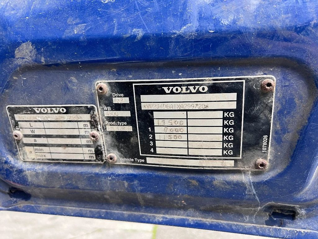 Φορτηγό με γερανό, Φορτηγό με ανοιχτή καρότσα Volvo FM 7.250 4X2 EURO 2 HIAB 102 3+1: φωτογραφία 15