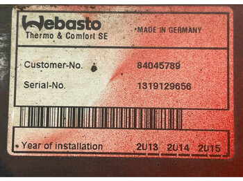 Θέρμανση/ Εξαερισμός Volvo VOLVO, WEBASTO FH16 (01.93-): φωτογραφία 5