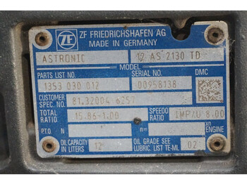 Κιβώτιο ταχυτήτων για Φορτηγό ZF 12AS2130DD 81.32004-6257: φωτογραφία 5 Κιβώτιο ταχυτήτων για Φορτηγό ZF 12AS2130DD 81.32004-6257: φωτογραφία 5