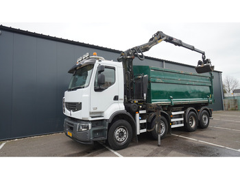 Φορτηγό με γερανό Renault PREMIUM 380 DXI 8X2/6 2 SIDE TIPPER WITH PLFINGER Q 170 Z CRANE.278.200KM: φωτογραφία 3