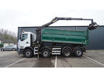 Φορτηγό με γερανό Renault PREMIUM 380 DXI 8X2/6 2 SIDE TIPPER WITH PLFINGER Q 170 Z CRANE.278.200KM: φωτογραφία 2
