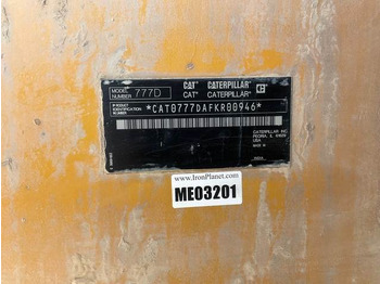 Ανατρεπόμενο όχημα μεταφοράς λατομικών υλικών CAT 777D: φωτογραφία 5