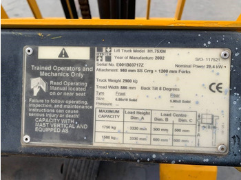 Υγραεριοκίνητο περονοφόρο Hyster H 1.75 XM: φωτογραφία 3