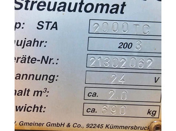 Αλατιέρα Gmeiner STA 2000TC Salzstreuer 2m3 Streuautomat Salzsilo Winterdienst Unimog 405 U300 400 500 423 427 430 318 Multicar tremo: φωτογραφία 4 Αλατιέρα Gmeiner STA 2000TC Salzstreuer 2m3 Streuautomat Salzsilo Winterdienst Unimog 405 U300 400 500 423 427 430 318 Multicar tremo: φωτογραφία 4