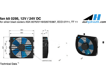 Ψυγείο λαδιού για Γερανός παπαγάλος Wentylator chłodnicy Asa Hydraulik TT11, TT13, ASA0115, ASA 0257, ASA 0367 24V DC: φωτογραφία 4