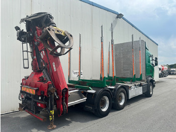 Φορτηγό ξυλείας, Φορτηγό με γερανό Scania R 580 V8 Penz Kran 2x Telespok: φωτογραφία 3