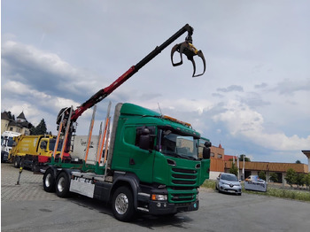 Φορτηγό ξυλείας, Φορτηγό με γερανό Scania R 580 V8 Penz Kran 2x Telespok: φωτογραφία 5