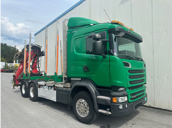 Φορτηγό ξυλείας, Φορτηγό με γερανό Scania R 580 V8 Penz Kran 2x Telespok: φωτογραφία 2