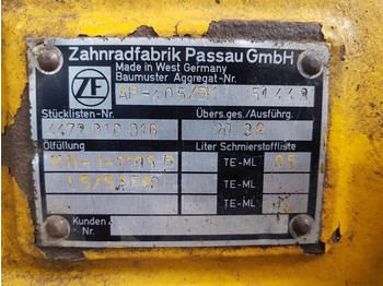 Αξονας και ανταλλακτικά για Κατασκευή μηχανήματα ZF AP-405/BK - Axle/Achse/As: φωτογραφία 2
