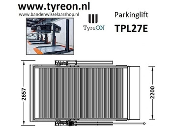 Εξοπλισμός γκαράζ TPL27E-4 car parking lift - electric release of safety locks - no air pressure required - 5 columns - 8 cars: φωτογραφία 3