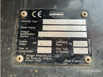 Ερπυστριοφόρος εκσκαφέας DOOSAN DX225LC-7