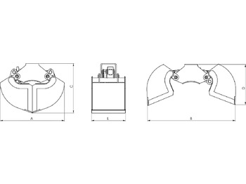 Καινούριο Κάδος τύπου αχιβάδας για Γερανός παπαγάλος Clamshell bucket with sidewalls BV-L 320: φωτογραφία 3