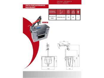 Παρελκόμενα για Γερανός παπαγάλος Fiberglass Man Basket CPGR-2F-F: φωτογραφία 3