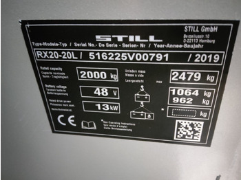 Ηλεκτροκίνητο περονοφόρο Still RX20-20L: φωτογραφία 5