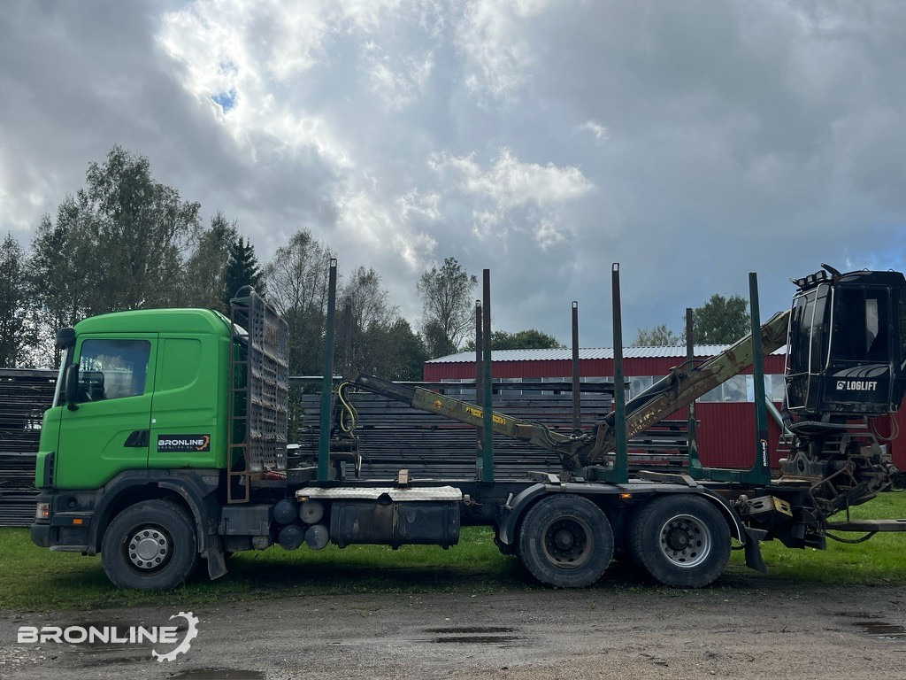 2001 Scania R144 6x4 Loglift + 1997 Närko TP3-RT-280 - Φορτηγό ξυλείας, Φορτηγό με γερανό: φωτογραφία 3 2001 Scania R144 6x4 Loglift + 1997 Närko TP3-RT-280 - Φορτηγό ξυλείας, Φορτηγό με γερανό: φωτογραφία 3