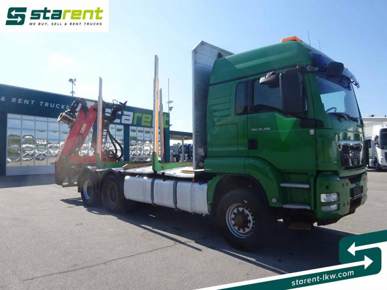 MAN TGS 26.480 6x6 Holzaufbau mit Kran, Palfinger 120Z - Φορτηγό ξυλείας: φωτογραφία 3 MAN TGS 26.480 6x6 Holzaufbau mit Kran, Palfinger 120Z - Φορτηγό ξυλείας: φωτογραφία 3