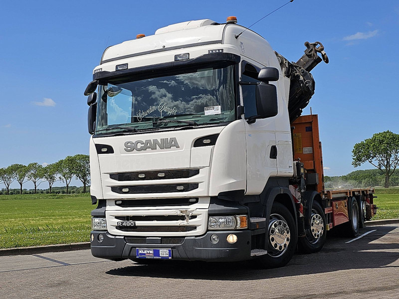 Scania R490 HMF 6020 - Φορτηγό με ανοιχτή καρότσα, Φορτηγό με γερανό: φωτογραφία 1 Scania R490 HMF 6020 - Φορτηγό με ανοιχτή καρότσα, Φορτηγό με γερανό: φωτογραφία 1