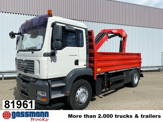 MAN TGA 18.400 4x2 BL Pritsche Heckkran PM17523 - Φορτηγό με ανοιχτή καρότσα, Φορτηγό με γερανό: φωτογραφία 1 MAN TGA 18.400 4x2 BL Pritsche Heckkran PM17523 - Φορτηγό με ανοιχτή καρότσα, Φορτηγό με γερανό: φωτογραφία 1
