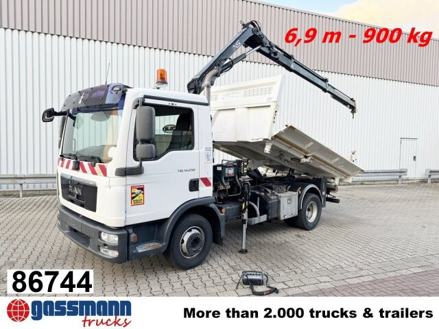 MAN TGL 12.250/340 4X2 BB, Bordmatik, Kran Hiab 066 - Φορτηγό ανατρεπόμενο, Φορτηγό με γερανό: φωτογραφία 1 MAN TGL 12.250/340 4X2 BB, Bordmatik, Kran Hiab 066 - Φορτηγό ανατρεπόμενο, Φορτηγό με γερανό: φωτογραφία 1