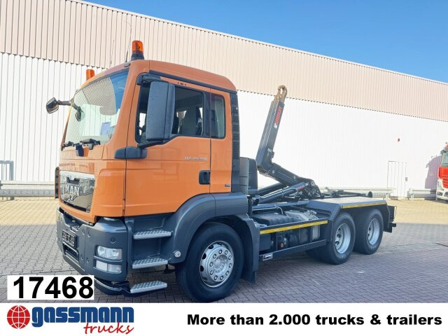 MAN TGS 26.360/440 6x4 BB, 2x AHK, Hiab Abroller Bj. - Φορτηγό φόρτωσης γάντζου: φωτογραφία 1 MAN TGS 26.360/440 6x4 BB, 2x AHK, Hiab Abroller Bj. - Φορτηγό φόρτωσης γάντζου: φωτογραφία 1