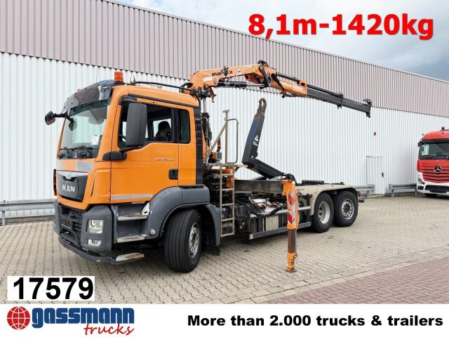 MAN TGS 28.440 6x2-4 BL, Lenk-/Liftachse, Kran Atlas - Φορτηγό φόρτωσης γάντζου, Φορτηγό με γερανό: φωτογραφία 1 MAN TGS 28.440 6x2-4 BL, Lenk-/Liftachse, Kran Atlas - Φορτηγό φόρτωσης γάντζου, Φορτηγό με γερανό: φωτογραφία 1