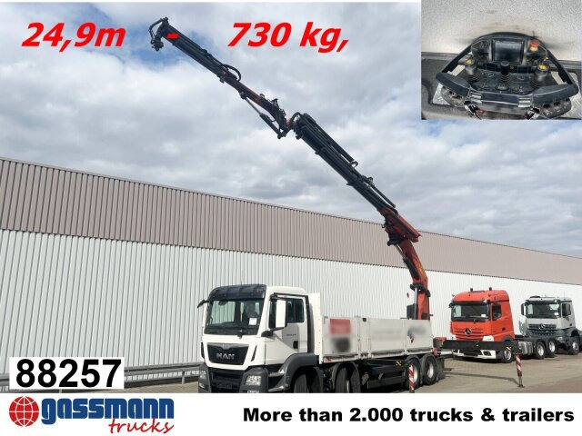MAN TGS 35.440 8x4 BL, Navi, Heckkran Palfinger - Φορτηγό με ανοιχτή καρότσα, Φορτηγό με γερανό: φωτογραφία 1 MAN TGS 35.440 8x4 BL, Navi, Heckkran Palfinger - Φορτηγό με ανοιχτή καρότσα, Φορτηγό με γερανό: φωτογραφία 1