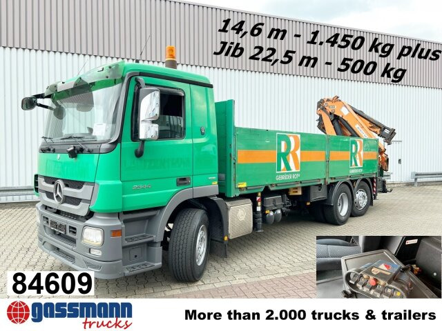 Mercedes-Benz Actros 2544 L 6x2, Retarder, Lenkachse, Heckkran - Φορτηγό με ανοιχτή καρότσα, Φορτηγό με γερανό: φωτογραφία 1 Mercedes-Benz Actros 2544 L 6x2, Retarder, Lenkachse, Heckkran - Φορτηγό με ανοιχτή καρότσα, Φορτηγό με γερανό: φωτογραφία 1