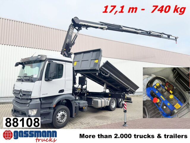 Mercedes-Benz Actros 2545 L 6x2, 2x Bordmatik, Kran Fassi - Φορτηγό ανατρεπόμενο, Φορτηγό με γερανό: φωτογραφία 1 Mercedes-Benz Actros 2545 L 6x2, 2x Bordmatik, Kran Fassi - Φορτηγό ανατρεπόμενο, Φορτηγό με γερανό: φωτογραφία 1