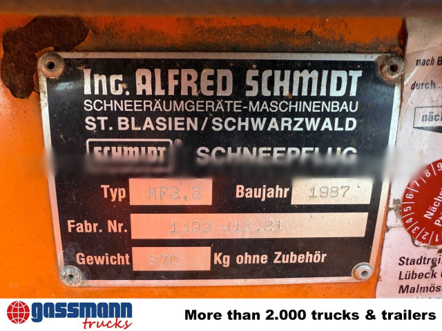 Schmidt MF 3.3 Schneepflug - Εκχιονιστικό μαχαίρι: φωτογραφία 2 Schmidt MF 3.3 Schneepflug - Εκχιονιστικό μαχαίρι: φωτογραφία 2