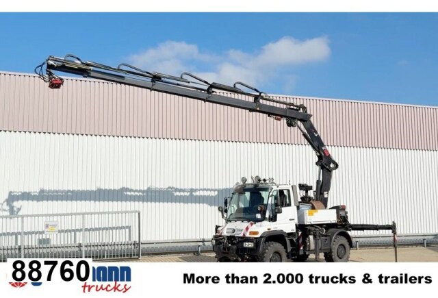 Unimog U400 4x4, Frontzapfwelle, Heckkran Hiab XS - Φορτηγό με ανοιχτή καρότσα, Φορτηγό με γερανό: φωτογραφία 1 Unimog U400 4x4, Frontzapfwelle, Heckkran Hiab XS - Φορτηγό με ανοιχτή καρότσα, Φορτηγό με γερανό: φωτογραφία 1
