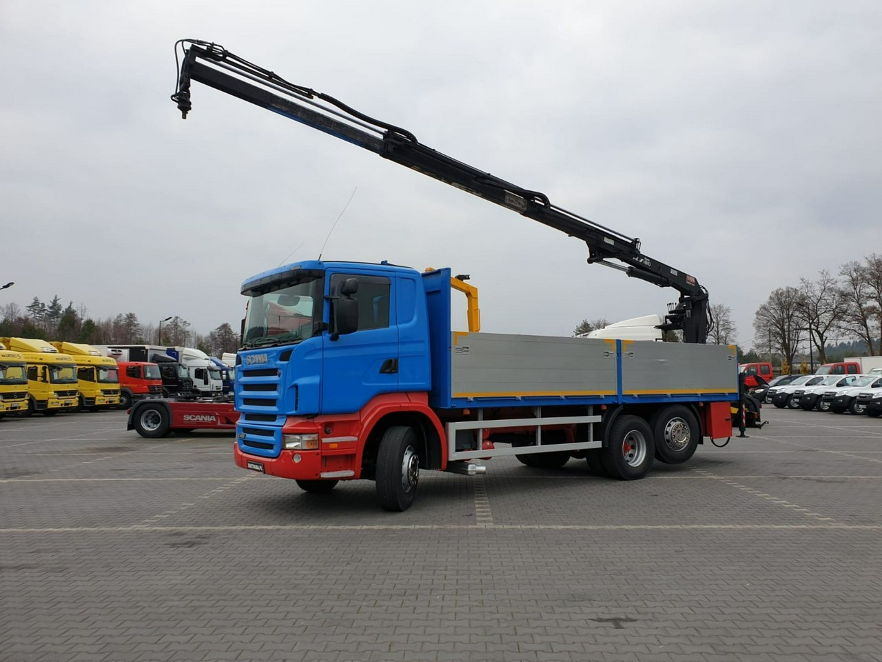 Scania R 400 LB 6x2 HDS Budowlanka Widły Oś Skrętna Super Stan - Φορτηγό με ανοιχτή καρότσα, Φορτηγό με γερανό: φωτογραφία 2 Scania R 400 LB 6x2 HDS Budowlanka Widły Oś Skrętna Super Stan - Φορτηγό με ανοιχτή καρότσα, Φορτηγό με γερανό: φωτογραφία 2