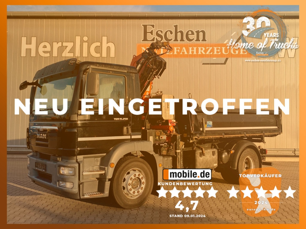 MAN TGM 15.250 4x2 BL / Atlas AK 88.3 Faltkran - Φορτηγό ανατρεπόμενο, Φορτηγό με γερανό: φωτογραφία 1 MAN TGM 15.250 4x2 BL / Atlas AK 88.3 Faltkran - Φορτηγό ανατρεπόμενο, Φορτηγό με γερανό: φωτογραφία 1