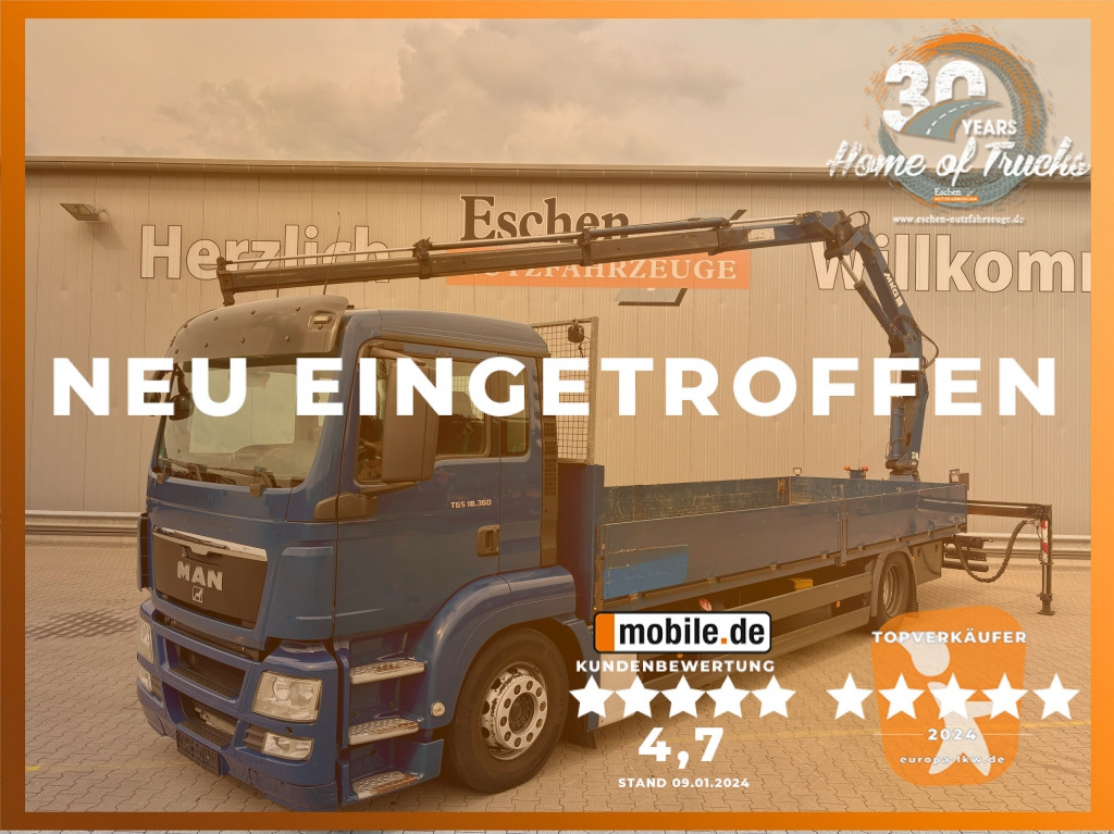 MAN TGS 18.360 4x2 LL / MKG HLK 121 Heckkran - Φορτηγό με ανοιχτή καρότσα: φωτογραφία 1 MAN TGS 18.360 4x2 LL / MKG HLK 121 Heckkran - Φορτηγό με ανοιχτή καρότσα: φωτογραφία 1