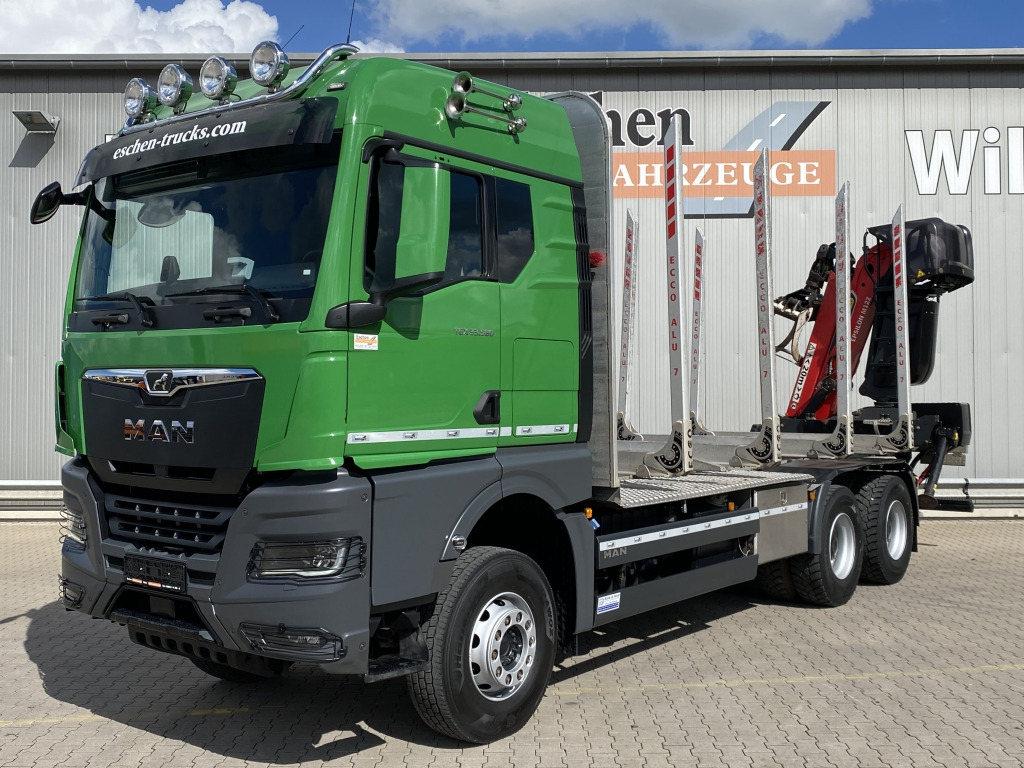 MAN TGX 33.580 6x4 BB Kurzholzaufbau / Kran - Φορτηγό ξυλείας, Φορτηγό με γερανό: φωτογραφία 1 MAN TGX 33.580 6x4 BB Kurzholzaufbau / Kran - Φορτηγό ξυλείας, Φορτηγό με γερανό: φωτογραφία 1