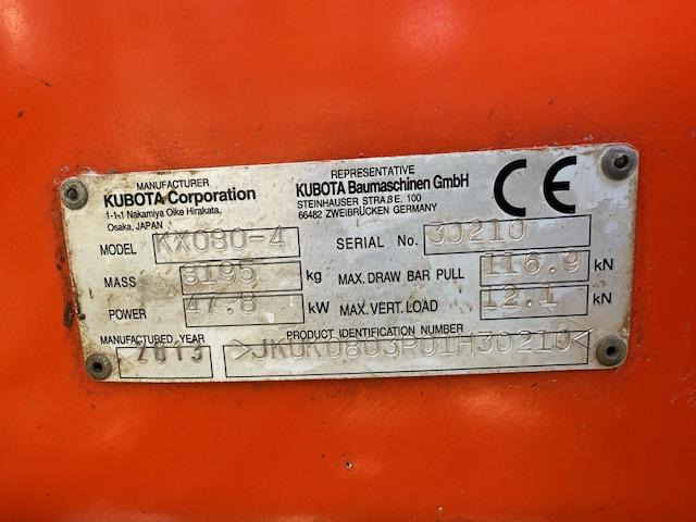 Kubota KX 080-4 mit Powertilt - Μίνι εκσκαφέας: φωτογραφία 5 Kubota KX 080-4 mit Powertilt - Μίνι εκσκαφέας: φωτογραφία 5